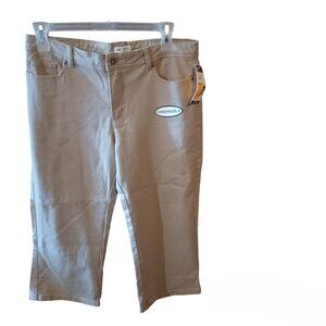 Lee Lower On The Waist Brown Mid Length Capris Khaki Stretch Size 14 Medium